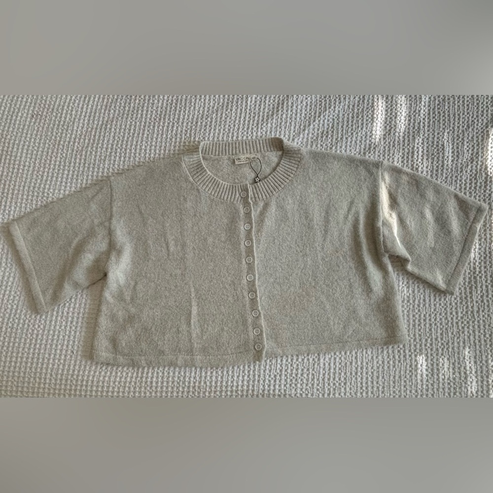 VRG GIRL HAILEY KNIT CARDIGAN OYSTER